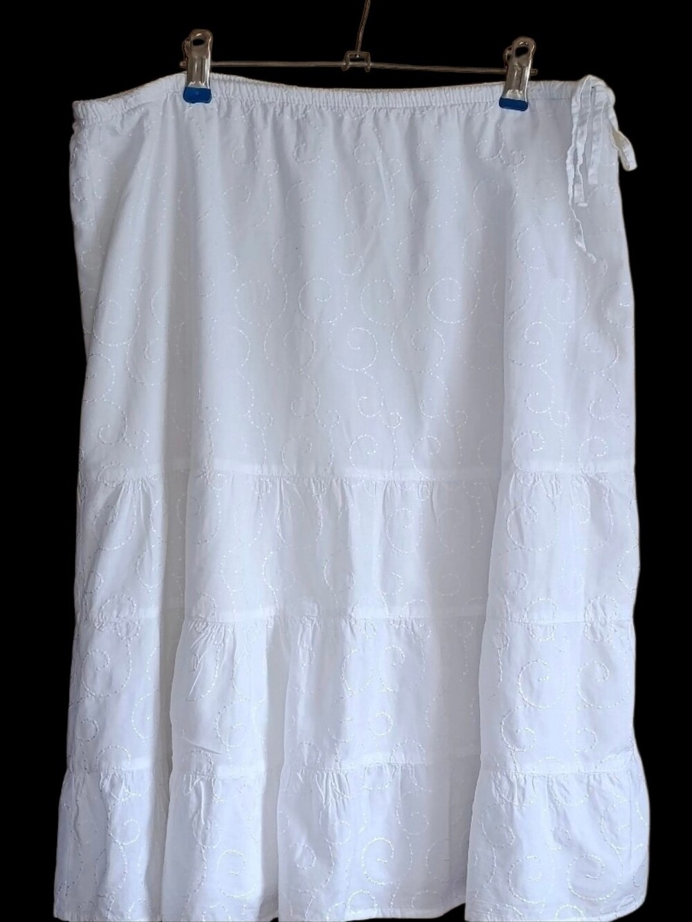 GAP White 3-Tiered LINEN MIDI Skirt 20 BOHO FAIRY